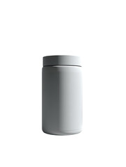 Blank, cylindrical, white plastic jar