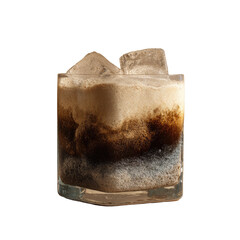 Creamy, layered cocktail with ice