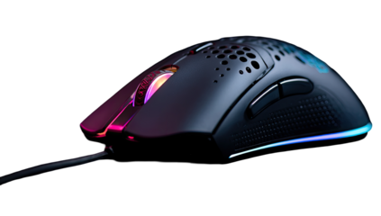 Dark gaming mouse with RGB lighting