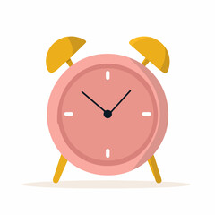 Minimalist Alarm Clock Flat Vector Icon