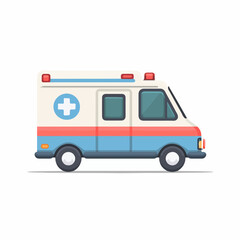 Emergency Ambulance Icon in Bold Flat Vector Style