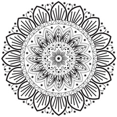 Intricate floral mandala with ornamental lace pattern in vintage round design