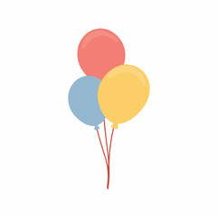 Colorful Balloons Icon in Flat Design