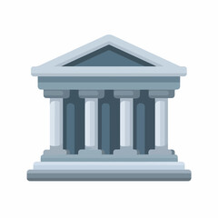 Fototapeta premium Simple Bank Icon in Flat Style