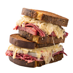 Reuben Sandwich on transparent background