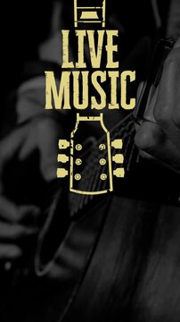 Live Music Animated Instagram Story Video Slide with guitar graphic portrait video 1080x1920