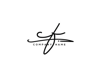 CF  Luxury Elegant Signature Style Cursive Script Logo Design for Branding and Identity.
