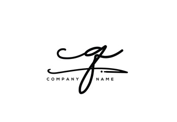 CQ Luxury Elegant Signature Style Cursive Script Logo Design for Branding and Identity.