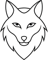 Wild wolf and fox animal head vector illustration for tattoo or mascot drawing