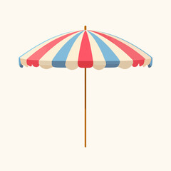 Beach Umbrella Vector Icon in Flat Style