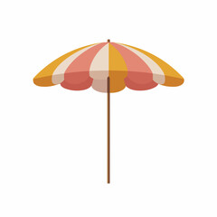 Minimalist Beach Umbrella Icon in Flat Style
