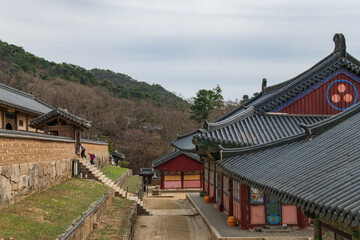 Obraz premium Temple Haeinsa, mont Gaya, Corée du Sud