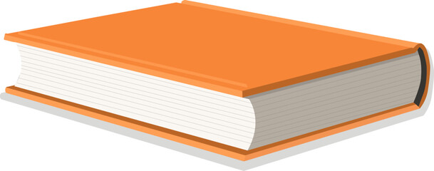 Isolated vector book illustration with blank orange cover, suitable for study and publishing design