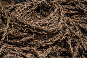 Fil en paille pour toit de Hanok, Jeju, Corée du Sud © luananasse