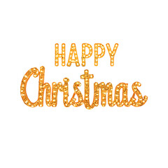 Happy christmas festive holiday season celebration golden text art