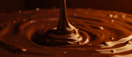 A banner with melted hot chocolate that spills and drips