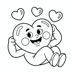 Obraz premium Happy heart character isolated on white background