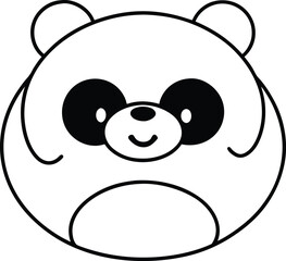 Cute cartoon panda bear vector illustration smiling and happy character