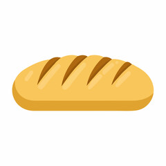 Simple Bread Loaf Icon in Flat Style