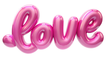 Pink balloon letters spelling love isolated on white background isolated on a transparent background