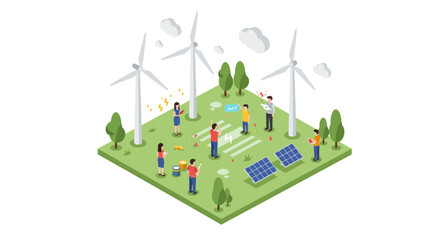 Renewable energy collaboration in an isometric greenfield setting