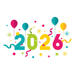 Happy New Year 2026 Logo Vector Design With Creative Concept