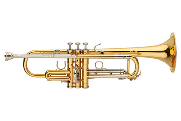 Obraz premium Gold Trumpet image isolated on a transparent