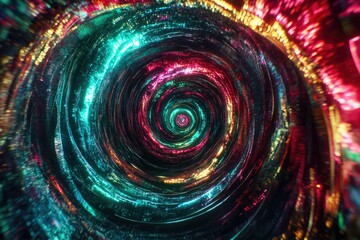 Obraz premium Vibrant swirling vortex of multicolored lines