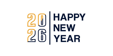 Happy New Year 2026 Logo Vector Design With Creative Concept
