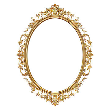 Ornate gold oval mirror frame