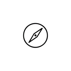 Simple Compass Vector Line Icon