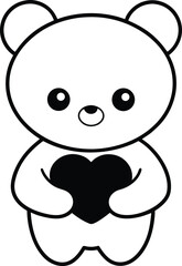 Cute baby panda bear cartoon illustration with a happy smile