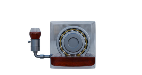 Demonstration of a Lubricated Ball Bearing System with a constant level Oil Reservoir. Oil level remains constant in the a transparent  housing. 