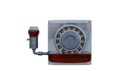 Demonstration of a Lubricated Ball Bearing System with a constant level Oil Reservoir. Oil level remains constant in the a transparent  housing. 