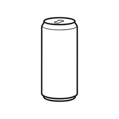 Energy Drink Can Outline Line Art Vector