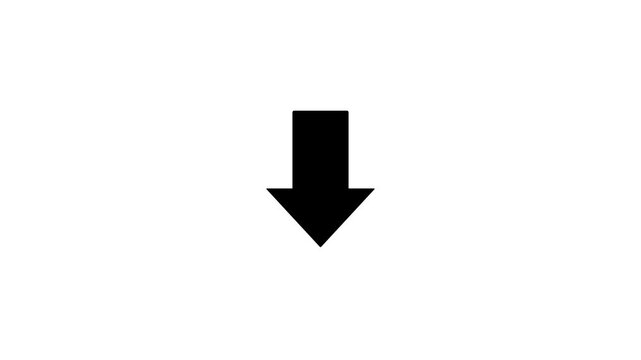 Animated arrow bouncing slide to down. arrow bouncing slide to left. arrow pointing leftwards. Animated arrow icon pointing lef. 4k