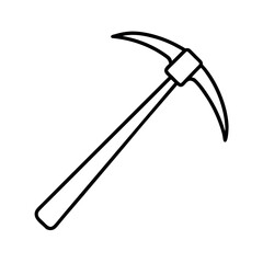 Hoe Outline Line Art Vector
