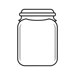 Jam Jar Outline Line Art Vector