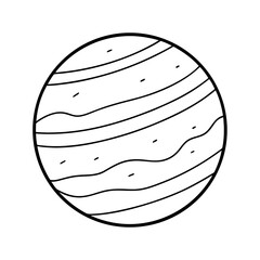 Jupiter Planet Outline Line Art Vector