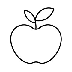 Apple Slice Outline Line Art Vector