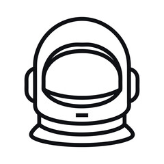Astronaut Helmet Outline Line Art Vector