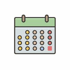 Sleek Calendar Icon Vector Design