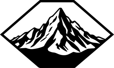 Minimal Logo in Circle: Mountain