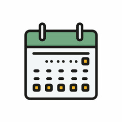 Sleek Calendar Icon in Flat Design