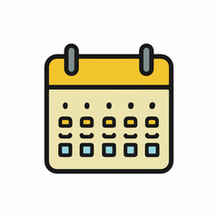 Sleek Calendar Icon in Flat Design