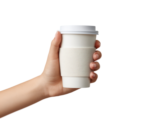 Hand holding white disposable coffee cup (2)