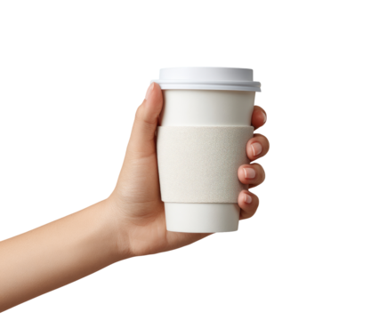 Hand holding white disposable coffee cup (2)