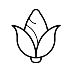 Corn Outline Line Art Vector