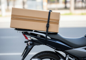 Cardboard Box Delivery on Motorcycle