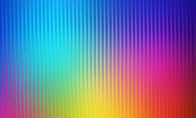 Abstract colorful background with vertical ribbed texture and a vibrant spectrum of blues, greens, yellows, and reds background